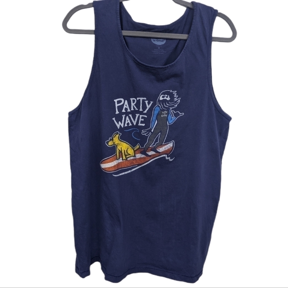 Life is Good Men's Party Wave Tank Sz M
